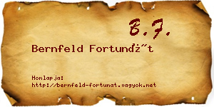 Bernfeld Fortunát névjegykártya